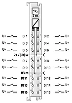 16-канальный цифровой вход; 24 В постоянного тока; 3 мс WAGO 750-1405, фото 3