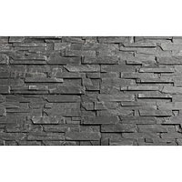 3D Панель из натурального камня, сланец чёрный 150х600 мм (комплект 0,63 м2)