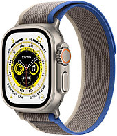 Apple Watch Ultra, 49mm Titanium Case with Blue/Gray Trail Loop