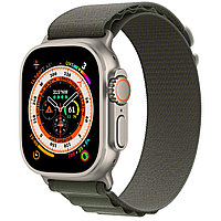 Apple Watch Ultra, 49mm Titanium Case with Green Alpine Loop