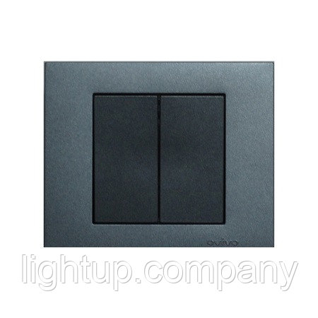 Выключатель 2-клавишный Ovivo Grano дымчатый, фото 1