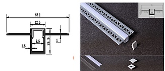 Алюминиевый профиль для светодиодный ленты под левкас 12 мм