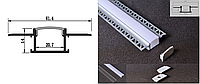 АЛЮМИНИЕВЫЙ ПРОФИЛЬ ПОД ШПАКЛЕВКУ ПРЯМОЙ 22ММ