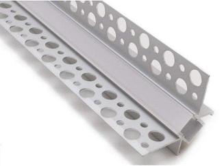 Алюминиевый профиль для светодиодный ленты под левкас на внутренний угол 12 мм