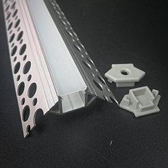 Алюминиевый профиль для светодиодный ленты под левкас на внешний угол 12 мм