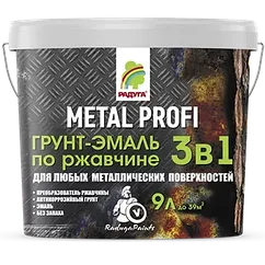 METAL Profi, грунт-эмаль по ржавчине 3 в 1   2,7л, белый