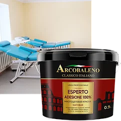 Радуга Аркобалено Esperto Adesione 100%, многоцелевая краска матовая (база А) 9 л