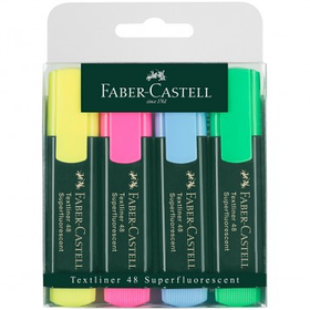 Маркер текстовой, 1-5 мм, скошенный наконечник, набор 4 цвета Faber-Castell