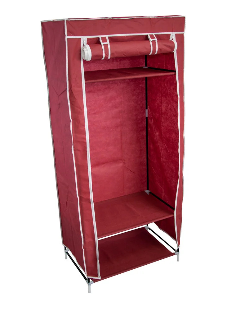 Шкаф тканевый для одежды, цвет бордовый - фото 2 - id-p104930364