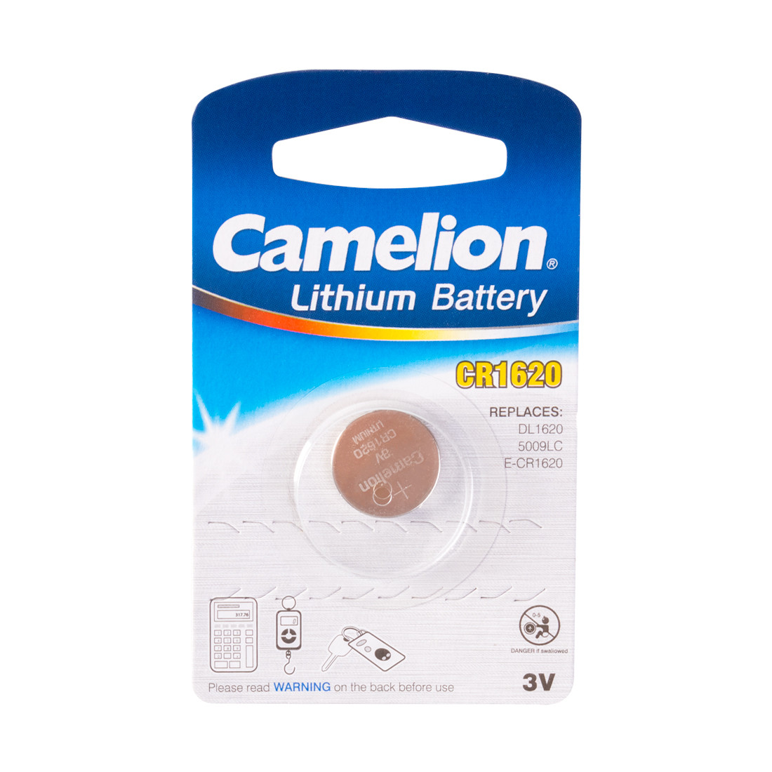 Батарейка CAMELION Lithium CR1620-BP1 - фото 1 - id-p104938350