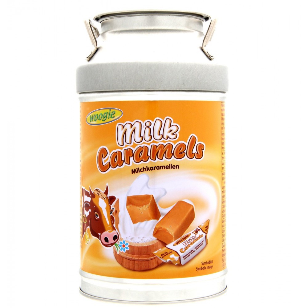 Конфеты в жб банке WOOGIE MILK CARAMELS MONEY BOX 250гр /Германия/