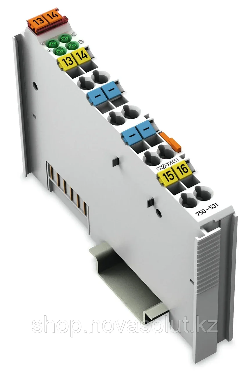 4-канальный цифровой выход; 24 В постоянного тока; 0,5 А; 2-проводное подключение WAGO 750-531