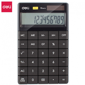Калькулятор настольный DELI "1589" 12 разрядный, 165,3х103,2х14,7 мм, черный