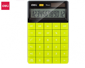 Калькулятор настольный DELI "1589" 12 разрядный, 165,3х103,2х14,7 мм, зеленый
