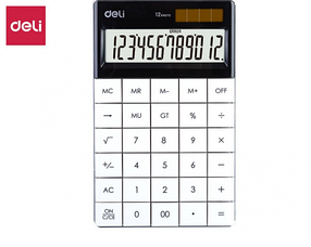 Калькулятор настольный DELI "1589" 12 разрядный, 165,3х103,2х14,7 мм, белый