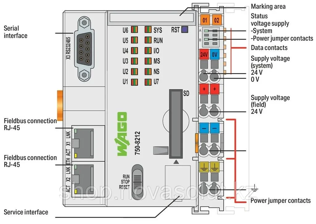 Контроллер PFC200; 2-е поколение; 2 порта ETHERNET, RS-232/-485 WAGO 750-8212 - фото 2 - id-p104949596