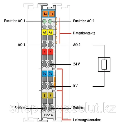 2-канальный аналоговый выход; 4 … 20 мА WAGO 750-554, фото 2