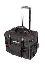 Сумка-тележка электромонтажника 400x270x460 мм (17 карманов, пластиковое дно с 2 колесами, резиновые ножки)