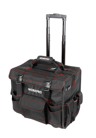 Сумка-тележка электромонтажника 400x270x460 мм (17 карманов, пластиковое дно с 2 колесами, резиновые ножки), фото 1