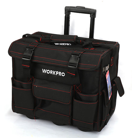Сумка-тележка электромонтажника 400x270x460 мм (17 карманов, пластиковое дно с 2 колесами, резиновые ножки), фото 2