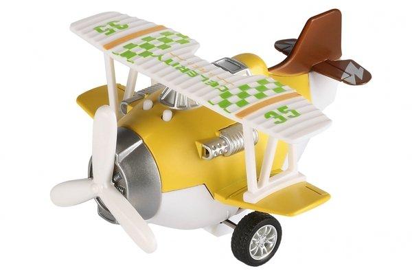 Самолет Same Toy Aircraft металлический инерционный желтый