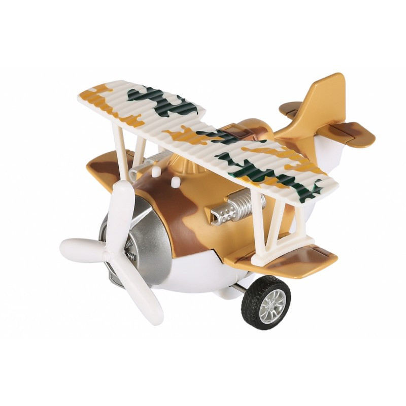 Самолет металлический инерционный Same Toy Aircraft коричневый - фото 1 - id-p104952637