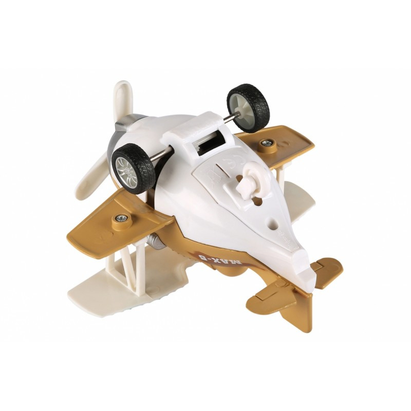 Самолет металлический инерционный Same Toy Aircraft коричневый