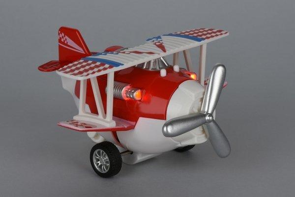 Самолет металлический инерционный Same Toy Aircraft красный со светом и музыкой - фото 1 - id-p104952993