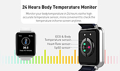 Часы танометр, глюкометр, термометр, пульсоксиметр, электрокардиограф.