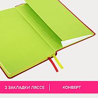 Ежедневник недатированный А5 (138х213 мм), BRAUBERG "AIM", под кожу, 136 л., красный, фото 4