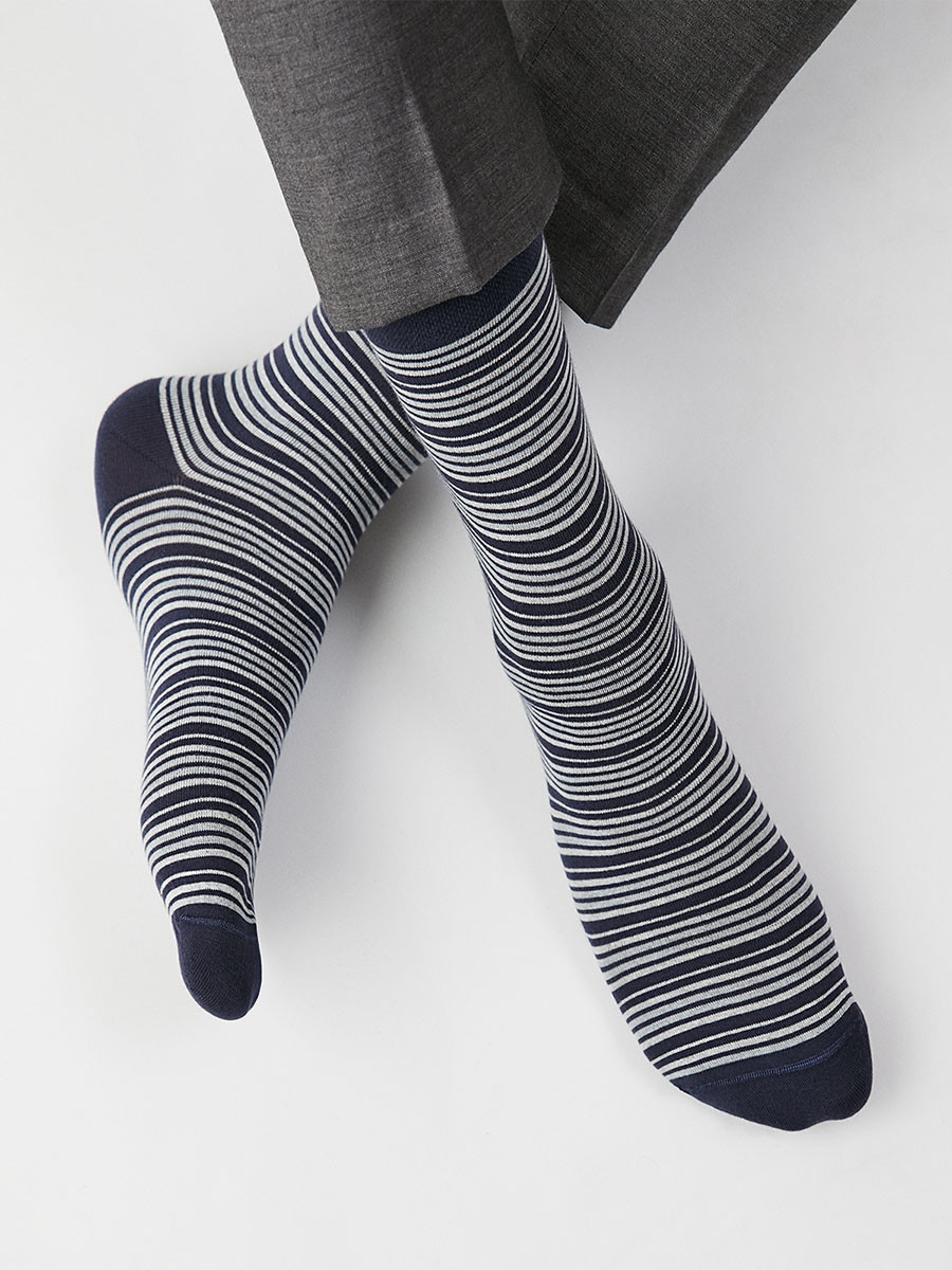 Мужские носки в частую полоску OMSA STYLE 503 - фото 2 - id-p104959794
