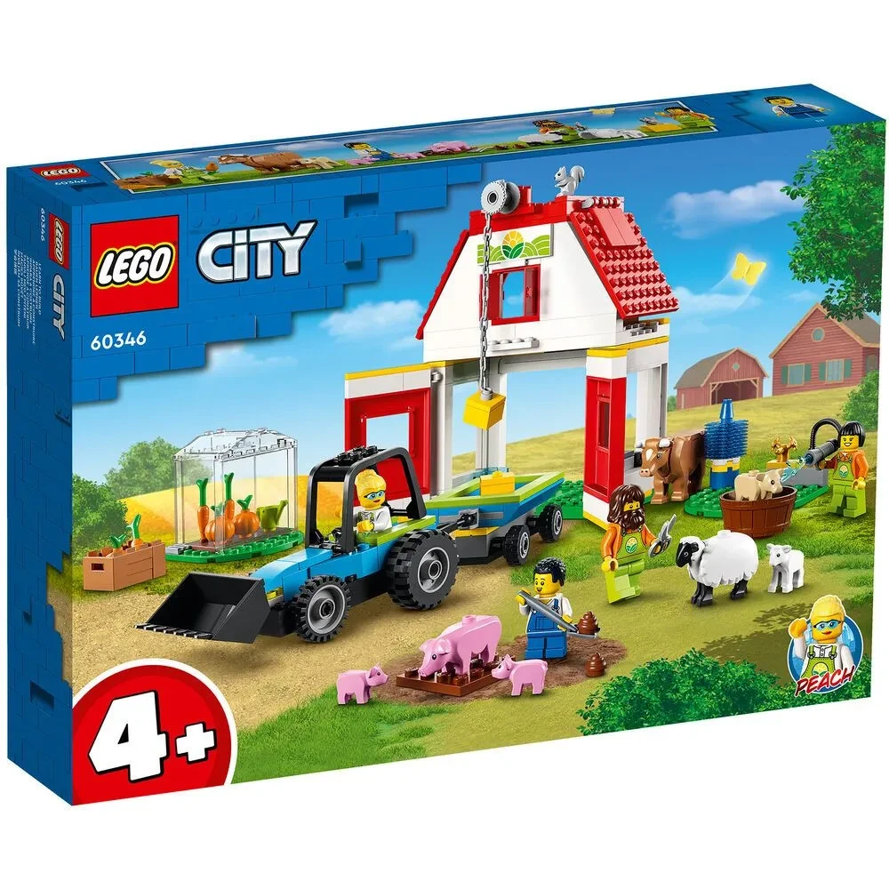 LEGO конструктор City Ферма и амбар с животными 60346