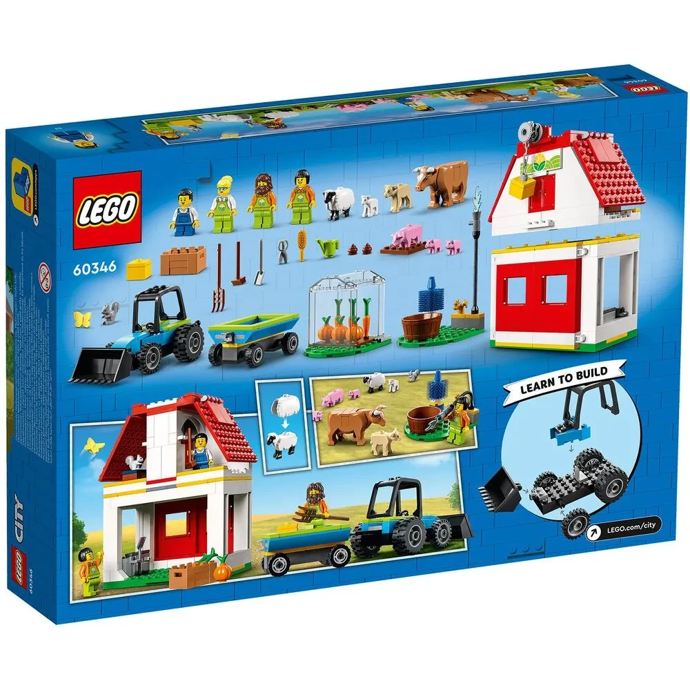 LEGO конструктор City Ферма и амбар с животными 60346