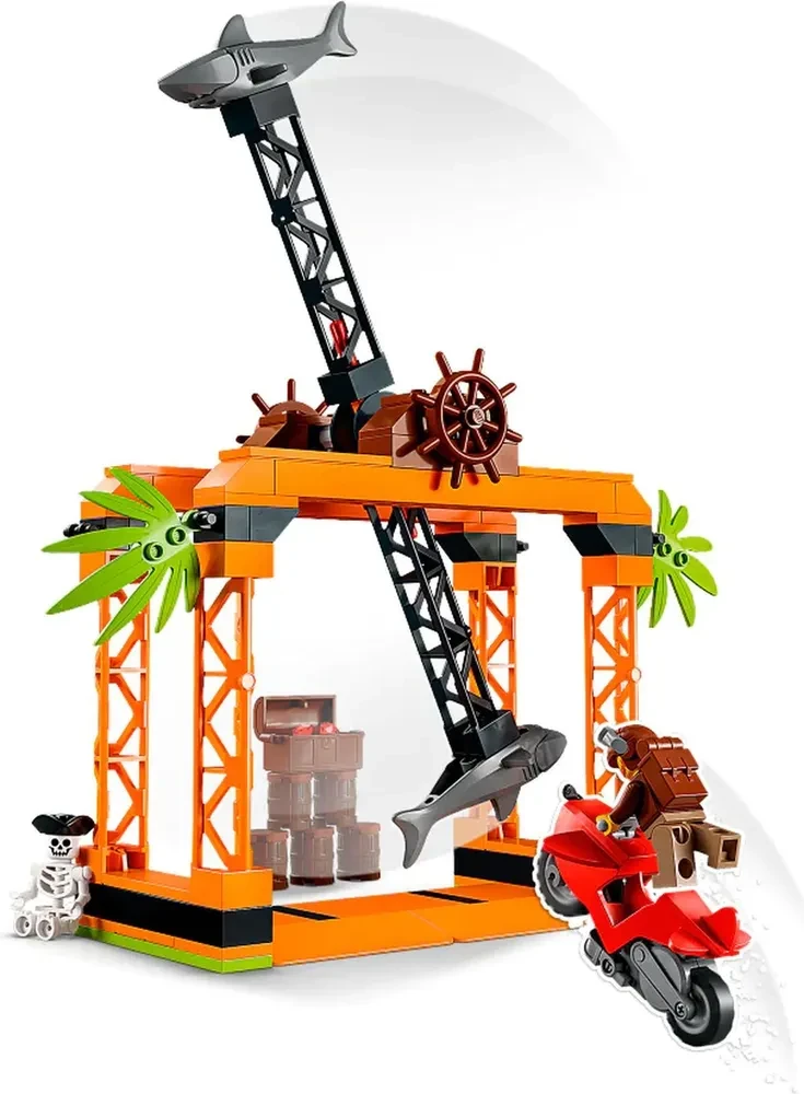 Конструктор LEGO City Stuntz 60342 Испытание трюков с нападением акул в городе