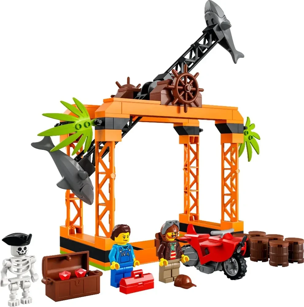 Конструктор LEGO City Stuntz 60342 Испытание трюков с нападением акул в городе
