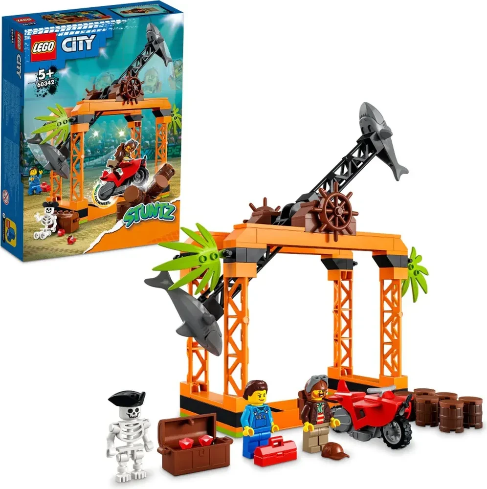 Конструктор LEGO City Stuntz 60342 Испытание трюков с нападением акул в городе