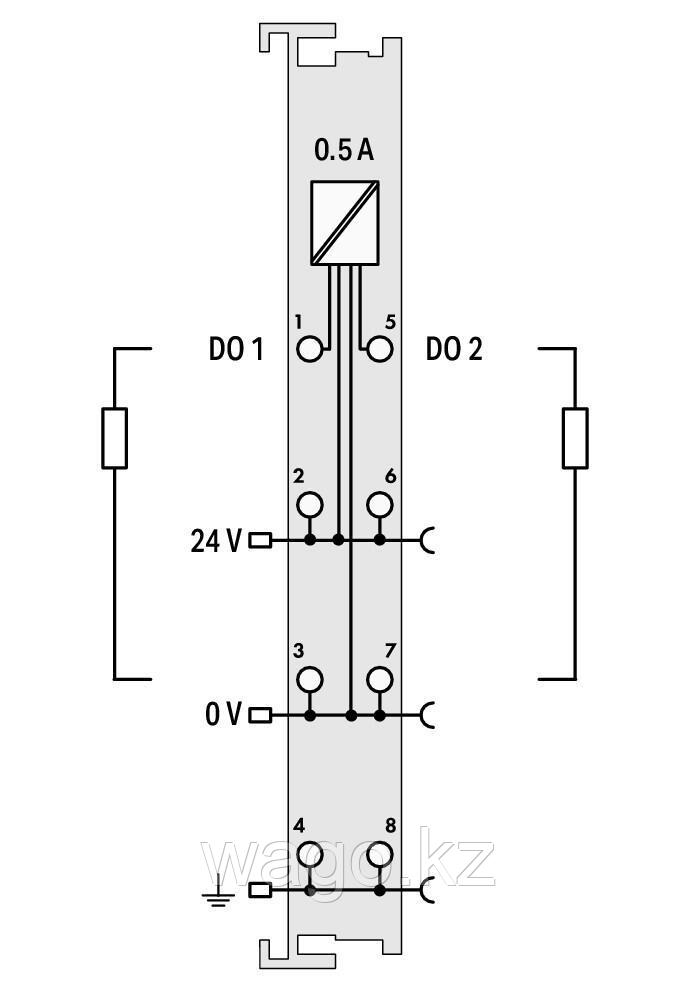 2-канальный цифровой выход; 24 В постоянного тока; 0,5 А WAGO 750-501 - фото 4 - id-p104963372