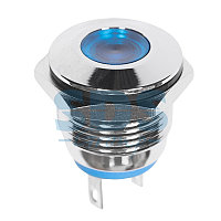 Индикатор металл Ø16 12В подсв/синяя LED (GQ16F-D) REXANT