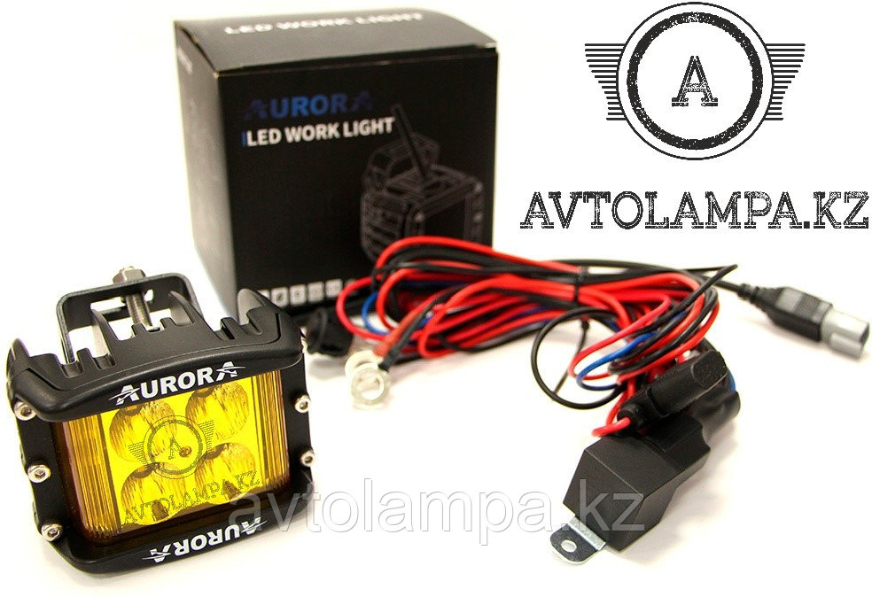 Фара жёлтого света AURORA ALO-T-2-E4E15D1 Ближний свет, рабочее освещение, квадратная фары Aurora 1шт