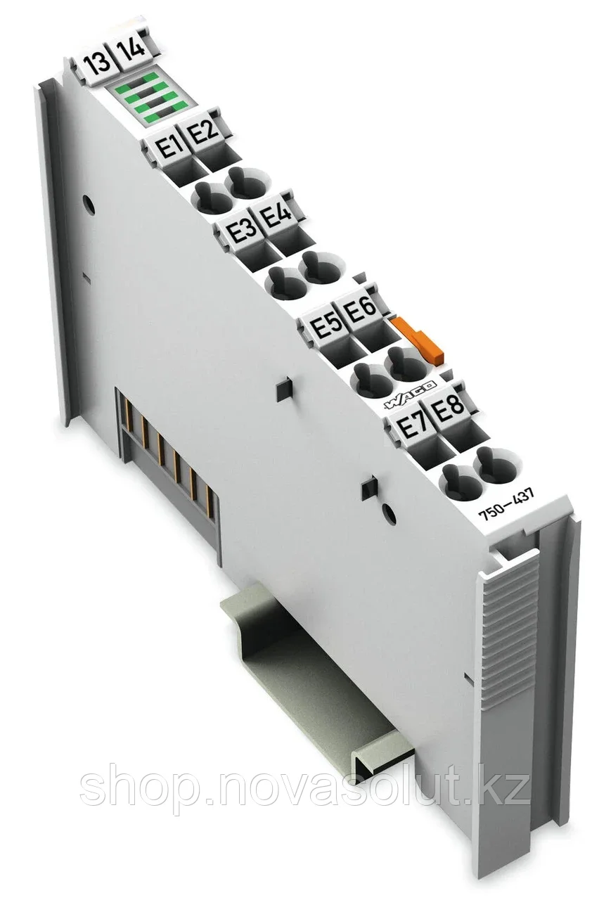 8-канальный цифровой вход; 24 В постоянного тока; 0,2 мс; Переключение по нижнему краю WAGO 750-437