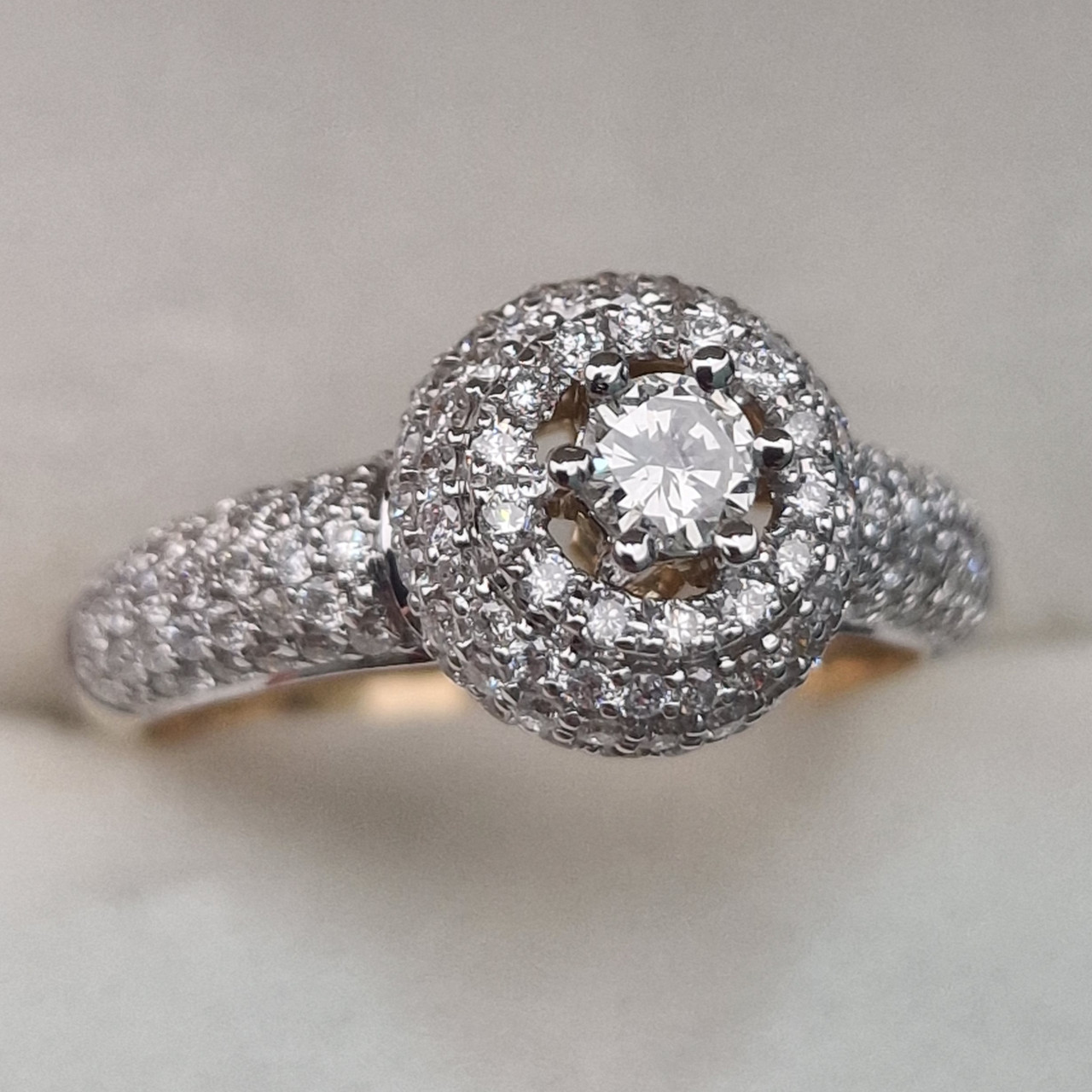 Золотое кольцо с бриллиантом 1.11Сt SI2-VSI2/I,H 18р. VG-Cut - фото 1 - id-p104947445