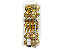 Kaemingk микс набор шар + фигуры 30 шт пластик золотой 023221