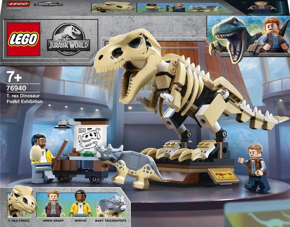 Конструктор LEGO Jurassic World 76940 Скелет тираннозавра на выставке - фото 2 - id-p104970480