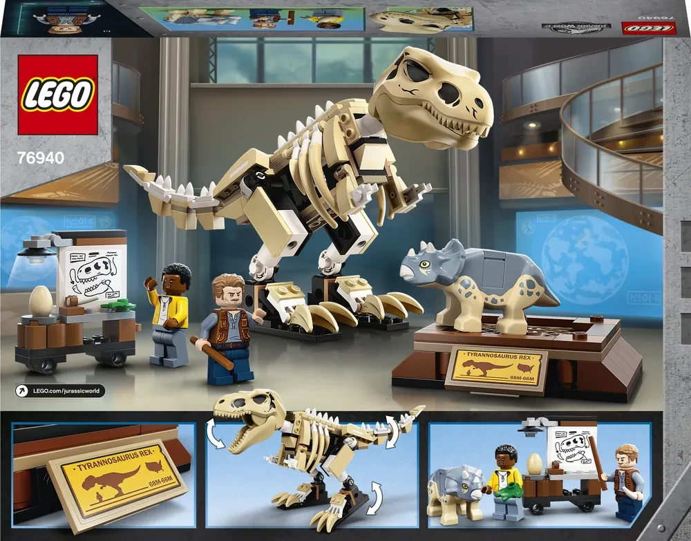 Конструктор LEGO Jurassic World 76940 Скелет тираннозавра на выставке - фото 1 - id-p104970480