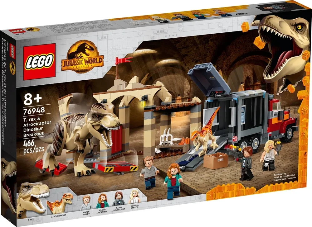 Конструктор LEGO Jurassic World, 76948, Побег атроцираптора и тираннозавра