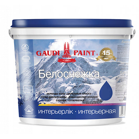 Эмульсия Gaudi Paint Белоснежка акриловая 25 кг, фото 1