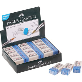 Ластик 39x18x11 мм, для стирания простых/цветных карандашей, голубой, розовый Faber-Castell