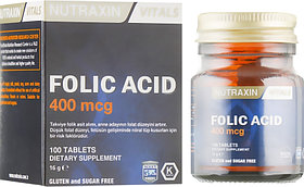 Диетическая добавка "Фолиевая кислота" 400мкг Nutraxin 100 таблеток
