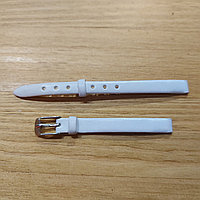 Белый Ремешок на наручные женские часы 8 мм. Экокожа. Ремешки. Рассрочка. Kaspi RED