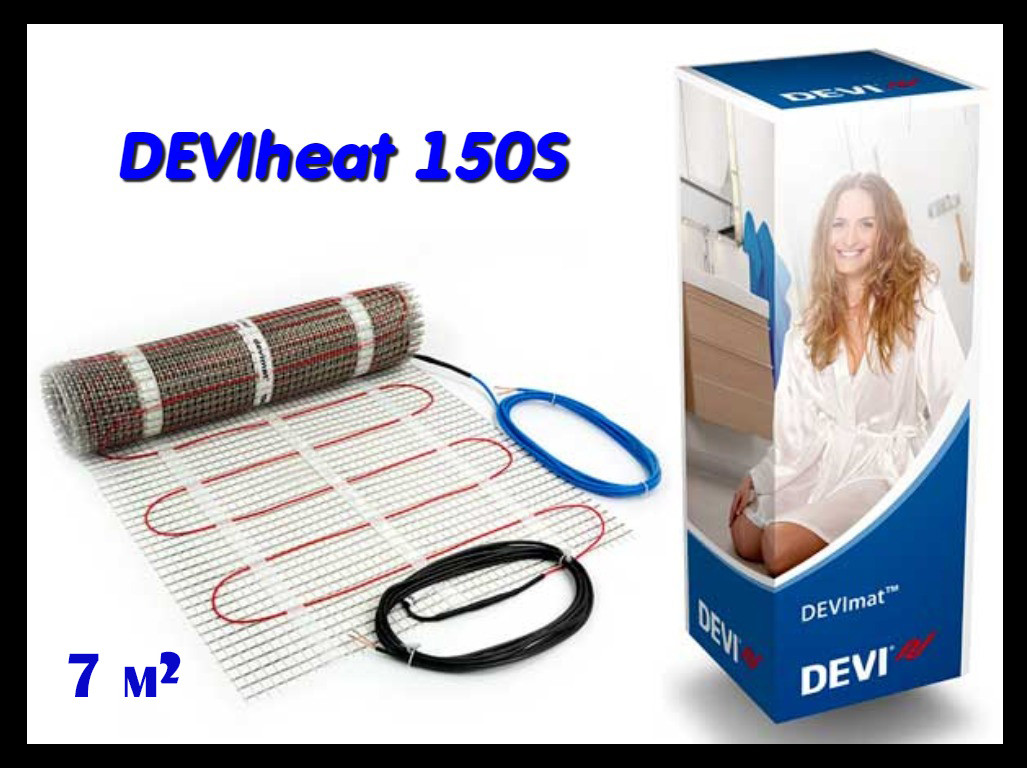 Супер тонкий одножильный нагревательный мат DEVIheat 150S - 0,5м x 14м (DSVF-150, площадь: 7,0 м2)